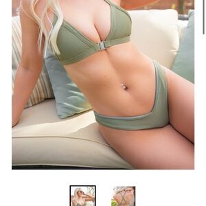Ribbed Olive Green Bikini bottoms